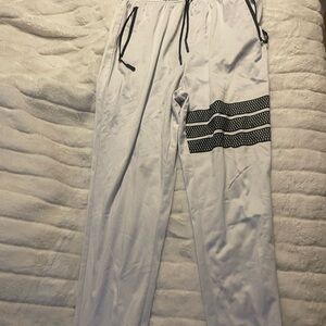 White Joggers with Black Accents